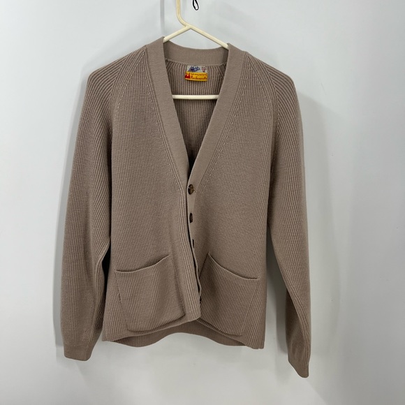 Strickmeister 100% wool vintage, ribbed button front cardigan, 42/M - Picture 1 of 8